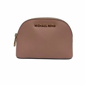 Michael Kors Solid Pinn Dome Leather Cosmetic Bag